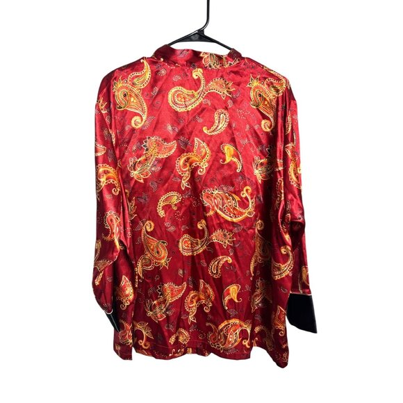 Jones New York Women's Halston Asian-inspired Red Paisley Top - Picture 3 of 6